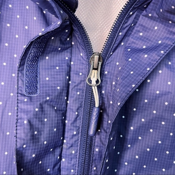 THE NORTH FACE Hooded Windbreaker Jacket Size XS in Polka Dot Navy Blue - Picture 12 of 14